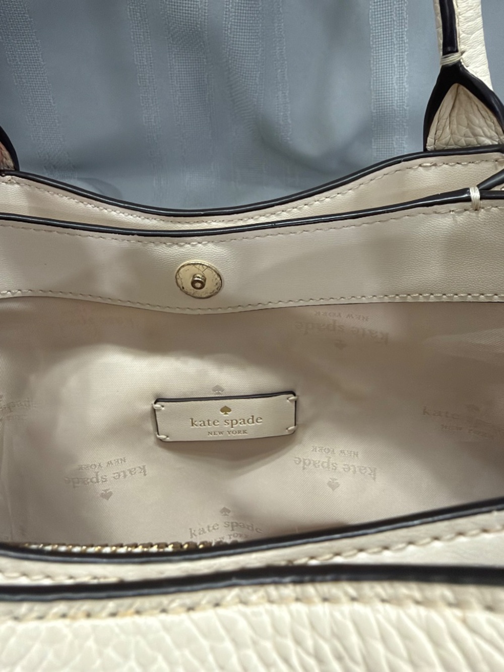 Kate Spade Dumpling Large Satchel Pebble Leather Parchment - Picture 9 of 12